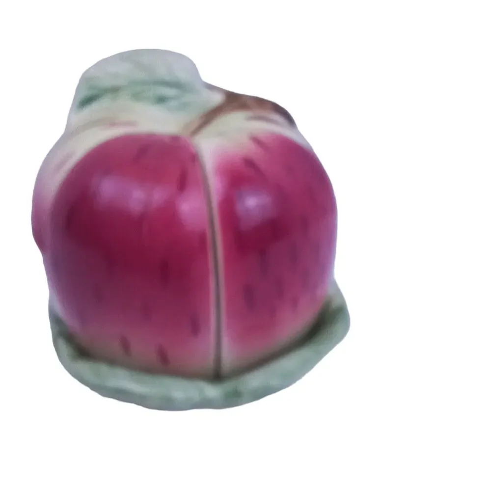 Shafford Ware Ceramic Pottery Apple Salt Pepper & Condiment set 1950's vtg